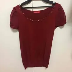 ♡Apuweiser-riche♡ 袖シフォンビジューニット