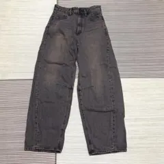 【完売カラー・GU】バレルレッグジーンズ ブラウン デニム ワイドデニム