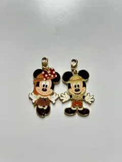 【美品】ミッキー・ミニー 探検家キーホルダーセット