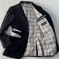 【美品】バーバリーブラック テーラードジャケット コーデュロイ ノバチェック M