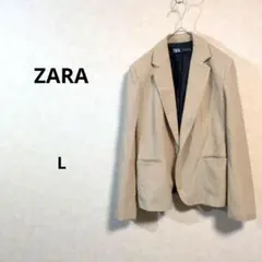 ZARA ベージュ ドット柄 テーラードジャケット　Lサイズ N311のサムネイル