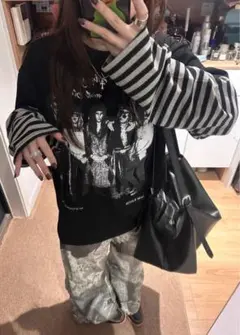 【値下げ中】ボーダーレイヤードTシャツ