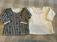 バースデイ Cottoli ハート柄 長袖肌着 キルト 80 2枚組