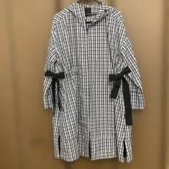 maturita チェック柄フード付きトレンチコート