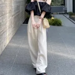 アメノチハレ裾ボタンセンタープレスパンツ ネイビー - メルカリ