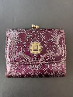 ANNA SUI ルーミー　パープル 二つ折り財布 エナメルのサムネイル