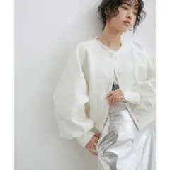 アダムエロペ　サステナブル　ボリュームカーディガン