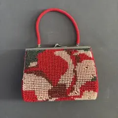 昭和レトロ　和装バック　ビーズのサムネイル