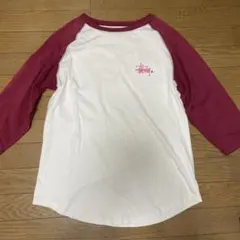 STUSSY　ラグランスリーブ tシャツ 両面ロゴ Mのサムネイル