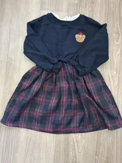 petit main ネイビー ドッキングワンピース