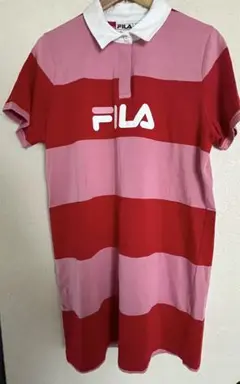 FILA ボーダー半袖ワンピース
