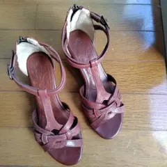 本皮ウエッジソールサンダル