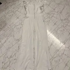 ホワイト フリル袖 オールインワン