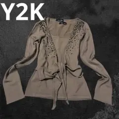 当時物 スパンコール アンサンブル モカ Y2K カーディガンのサムネイル