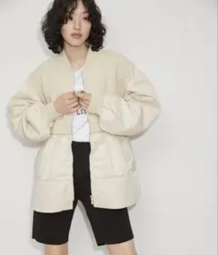 【環境配慮】ナイロンコンビペプラムジップカーディガンブルゾン