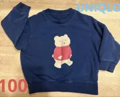 UNIQLOユニクロ ネイビー トレーナー 100 クマ