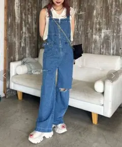 JEANASIS　カットアウトデニムサロペ