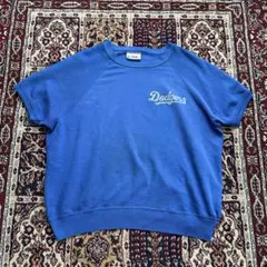 80s USA製 BW LA Dodgers ラグラン 半袖スウェット 青のサムネイル