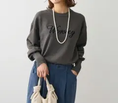 chocol raffine robe ロゴニット 薄手 チャコールグレー