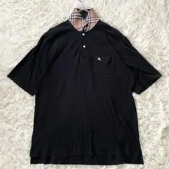 バーバリーゴルフ 半袖ポロシャツ ノバチェック ホース刺繍 メンズL 大きめ