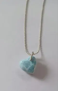 お値下げ品❤️P-257 ラリマー ハート型 ペンダントトップ