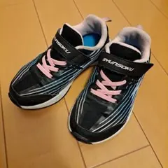19㎝*SHUNSOKU*キッズスニーカー ブラック/水色/ピンク