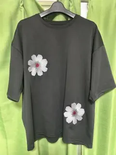 nilway フラワー刺繍 Tシャツ ブラック