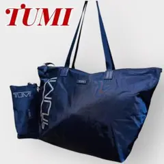 ⭐未使用級⭐tumi　折り畳み　トートバッグ　エコバッグ　ネイビー ⭐未使用級⭐tumi 折り畳み トートバッグ エコバッグ ネイビー