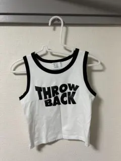 【EGOIST】エゴイスト クロップド タンクトップ 白×黒 THROWBACKのサムネイル