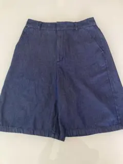 【美品】 GU薄手デニム風ハーフパンツ