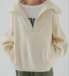 auntie rosa holiday ハーフジップ　ニット