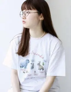 【fig London】NEW FRIENDS Tシャツ　うさぎ　モルモットのサムネイル