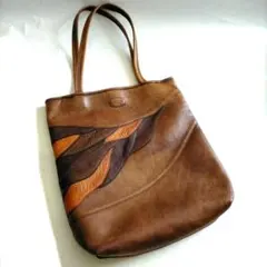 激レア ヴィンテージ イビザ 本革 レザートートバッグ パッチワーク A4収納可