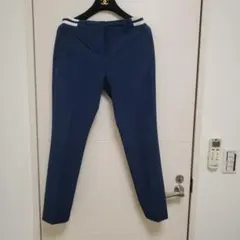 adidas ゴルフパンツ ネイビー　センタープレス