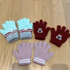 プティマイン　テディベア 手袋　3点セット
