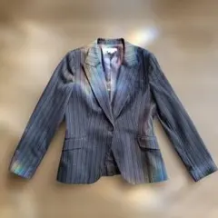 ZARA ストライプ柄 テーラードジャケット ブラウン