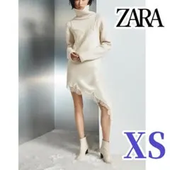 新品‼ ZARA アシンメトリーレースワンピース XS 白色