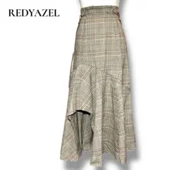 美品✨ REDYAZELロングスカート　アシンメトリー　チェック　ベルト付