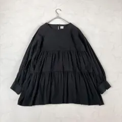 URBAN RESEARCH DOORS ティアードブラウス ゆったり ブラックのサムネイル