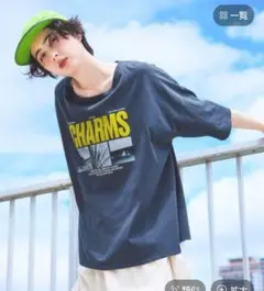 ニコアンド アソートフォトBIG Tシャツ ネイビーのサムネイル