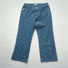 新品　インゲボルグ　リントンプリントデニムコンビクロップドパンツ 新品 インゲボルグ リントンプリントデニムコンビクロップドパンツ