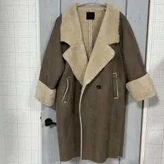 KBF グレージュ　ムートンロングコート