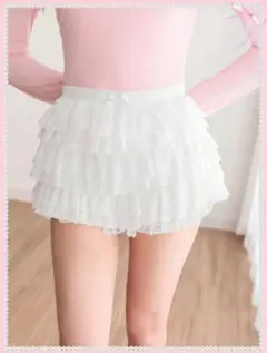 【専用】ホワイト レース フリル ミニスカート カンカンスカート