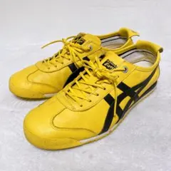 美品　オニツカタイガー　メキシコ66SD　イエロー　25cm　レザースニーカー