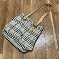 バーバリー　チェック　トートバッグ ベージュ 黒　バケツ型