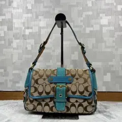 Coach Soho Shoulder Bag Signature Blue
