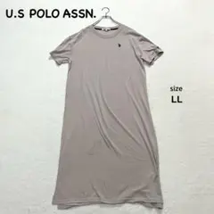 t308 【ユーエスポロアッスン】　レディース　ロングワンピース　ワンポイント