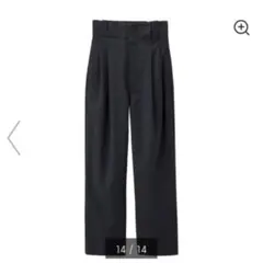 ネイビー ハイウエストワイドパンツ