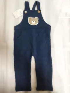 【値下げ】新品未使用 クマサガラ刺繍 ネイビー オーバーオール 100cm