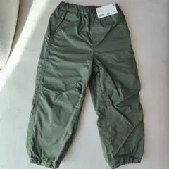 UNIQLO キッズ パンツ 110 カーキ　ウォームイージーパンツ